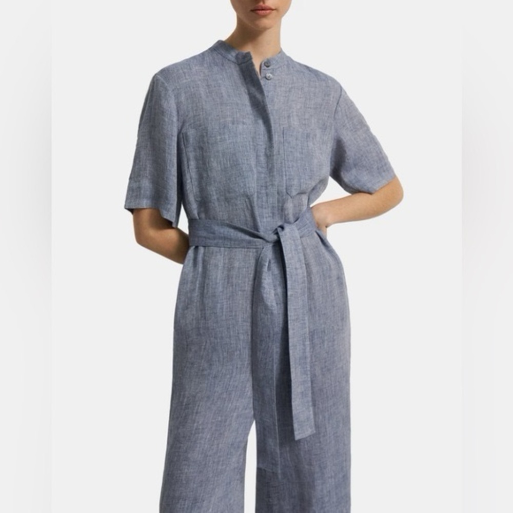Theory Blue Button-Up jumpsuit suze 6